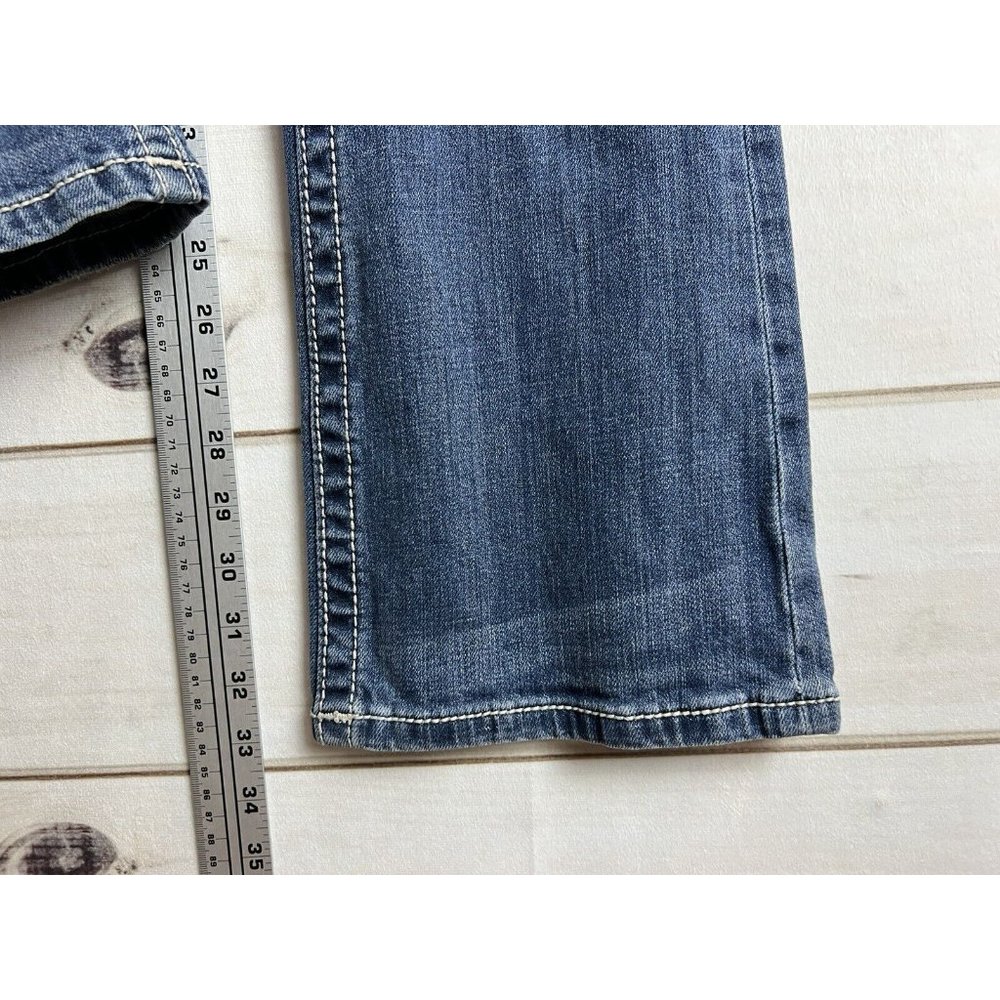 Miss Me Jeans Womens 28 Blue Bootcut Embroidered Pocket Low Rise Stretch - Picture 10 of 12